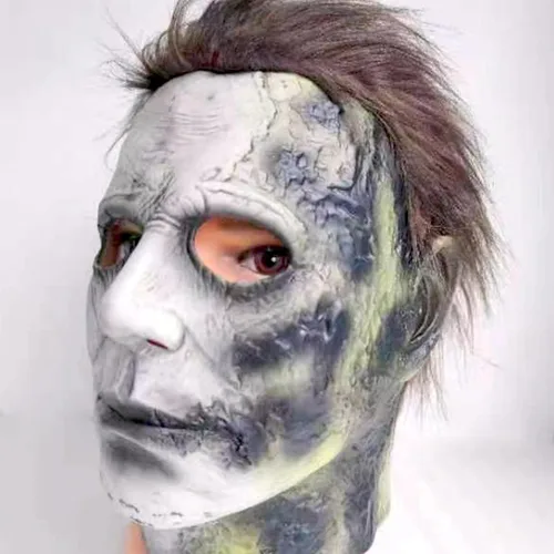 Vista 7 de Máscara de cosplay de película de terror de Halloween, máscara de Michael, diseño de alto detalle, máscaras de látex de cabeza completa