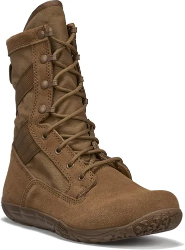Vista 3 de Tactical Research Mini-Mil TR105 8 Tactical Boots for Men - Minimalist ArmyAir Force OCP ACU Coyote Brown Leather with Low Drop and Slip-Resistant