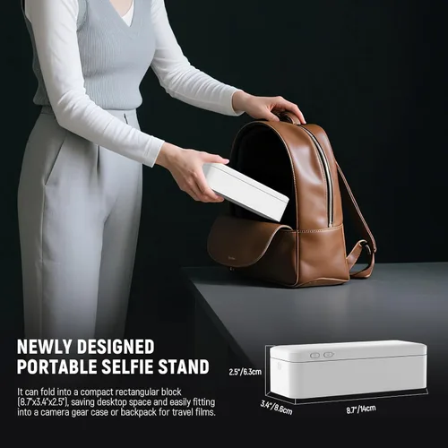 Vista 6 de NEEWER VERSIÓN DE NIVEL DE ENTRADA 4W Soporte de Escritorio Elevado para Teléfono Plegable con Luz LED/Control Remoto/Soporte para Teléfono