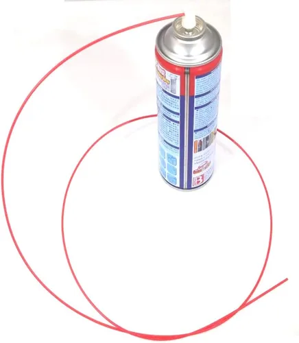 Vista 3 de Pajitas de repuesto para latas de aerosol, popote de extensión de lata de aerosol, popotes de extensión de plástico rojo, 50 pulgadas (5 unidades)