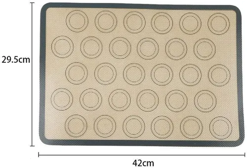 Vista 3 de Alfombrilla de silicona para hornear macarrones, revestimiento de silicona antiadherente para hornear sartenes y rolling, macarrón