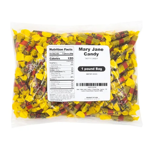 Vista 2 de Caramelos Mary Jane Bolsa de 1 Libra - Aprox. 120 Unidades Caramelos de goma con sabor a mantequilla de maní
