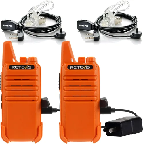 Vista 10 de Retevis Walkie Talkies RT22, mini radio de 2 vías recargable, manos libres VOX, portátil, radios bidireccionales de largo alcance con auricular
