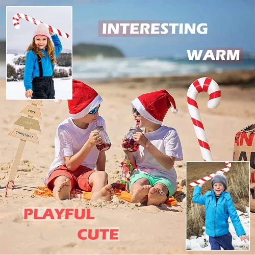 Vista 7 de Paquete de 12 bastones de caramelo inflables para decoración de Navidad, 35 pulgadas, para exteriores, bastones de caramelo gigantes, accesorios
