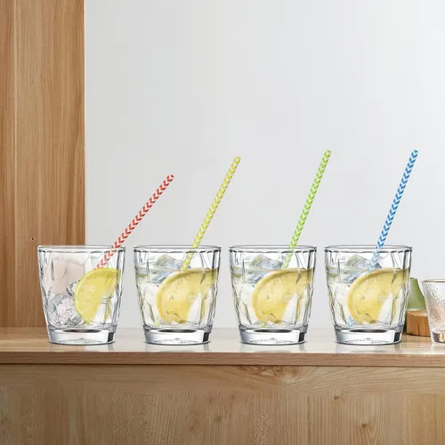 Vista 7 de Juego de 4 vasos de plástico transparente irrompibles de 10 onzas, vasos de vino de jugo reutilizables de acrílico, aptos para lavavajillas, vasos