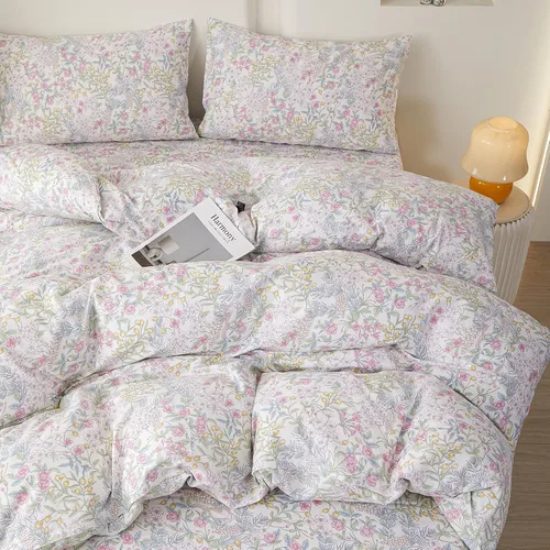 Vista 40 de HighBuy Funda de edredón floral de algodón, floral, coquette, fundas de edredón ligeras, suaves para niñas, juego de ropa de cama estilo jardín
