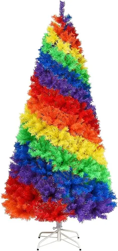 Vista 11 de DORTALA Árbol de Navidad de Lápiz Preiluminado de 7 Pies, Árbol de Navidad Artificial Delgado en Espiral con 220 Luces LED Blancas Cálidas, 791