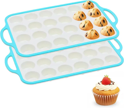 Vista 13 de Molde de silicona para magdalenas jumbo con marco de metal, molde grande de silicona antiadherente de grado alimenticio, con asas 6 tazas, libre