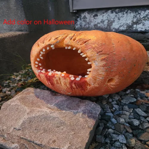 Vista 2 de Juego de 28 piezas de dientes falsos para Halloween, colmillos de vampiro y decoración de monstruos, modelo de exhibición en forma de diente
