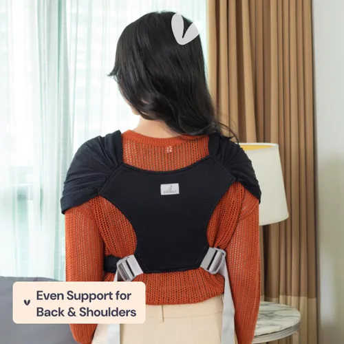 Vista 3 de BabbleRoo Baby Wraps Carrier - Baby Essentials - Portabebés para bebé, seguro y cómodo, transpirable, fácil de usar, ajustable de XS a XL