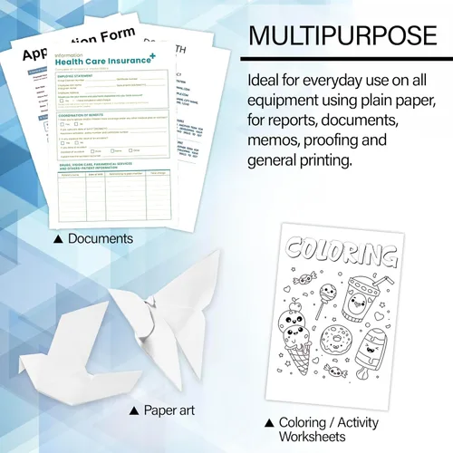 Vista 4 de BAZIC Products Copia de papel en blanco y papel multiusos, papel de impresora a color blanco de 8.5 x 11 pulgadas para máquinas de inyección