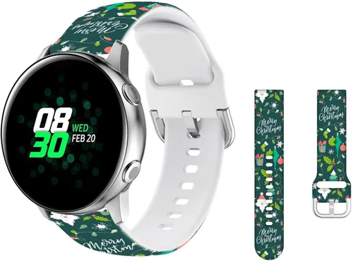 Vista 7 de Elegante correa de reloj de Navidad transpirable compatible con Samsung Galaxy Watch de 1.654 pulgadas/Active/Active2 1.57/1.732 pulgadas/Galaxy