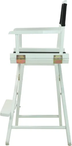 Vista 80 de Casual Home - Silla de director de 30 in, marco blanco, con lona color blanco, altura de barra