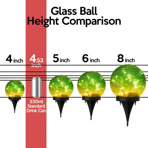 Vista 6 de Luces solares impermeables al aire libre IP65, bolas de luz solar LED para césped, jardín, patio, mesa, decoración artística, paisaje de patio