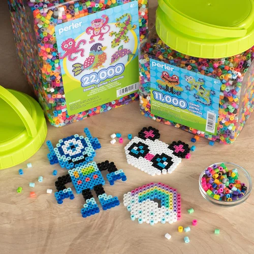 Vista 11 de Perler Cuentas surtidas de fusibles multicolor para manualidades infantiles, 11000 piezas