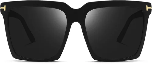 Braylenz Gafas de sol cuadradas de gran tamaño para mujeres y hombres, a la moda, lujosas, con marco grande