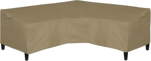 Vista 8 de Easy-Going Funda de sofá modular en forma de L para patio, funda impermeable para exteriores, funda resistente para muebles de jardín con marrón