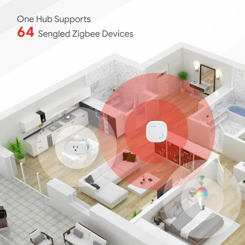 Vista 4 de Sengled - Bombilla LED inteligente A19 E26 que cambia de color, equivalente a 60 vatios, compatible con Alexa, Google Assistant, SmartThings