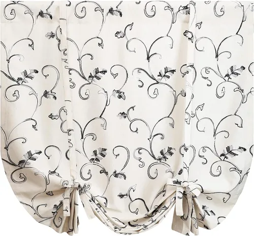Vista 14 de VOGOL - Cenefa de cocina bordada con flores para ventanas, cenefa decorativa con filtro de luz para baño, cortinas con bolsillo para varilla corta