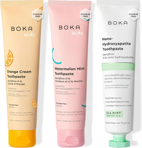 Vista 8 de Boka Pasta de dientes sin flúor Nano hidroxiapatita - Sabor a sandía y menta, 4 onzas 1 paquete Fabricado en EE. UU