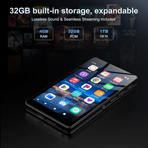 Vista 7 de Reproductor de MP3 de 32 GB con Bluetooth y WiFi, reproductor de música HD Oilsky de 4.02 pulgadas con Spotify, audible, Amazon Music, Deezer
