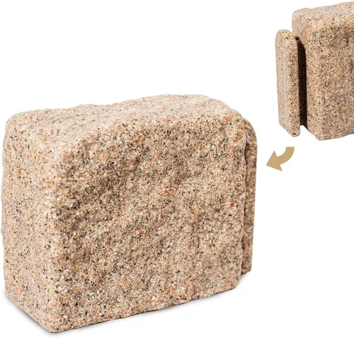 Vista 11 de Beuta Bloque de Inicio de Piedra Artificial – 7" L x 4" A x 6.5" Al – Primera Pieza de Borde de Paisaje Sin Excavación DIY Bloque de Inicio