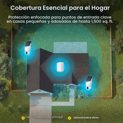 Vista 3 de aosu D1 Max, kit de 2 cámaras, sistema de cámaras de seguridad solar 4K