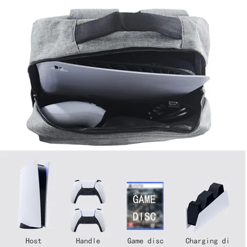 Vista 5 de Travel Backpack for PS5 Console - Carrying Case for PS5 - Travel Bag for PS5 Console, Accessories Protective Carrying Case Storage Bag for Game