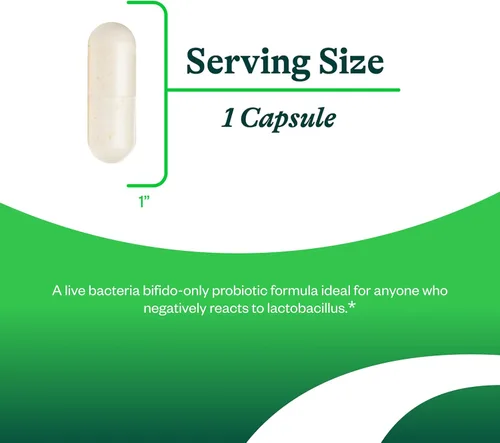 Vista 3 de Probiota Bífido, 60 cápsulas vegetarianas, probiótico solo para bifidobacteria, 10 + mil millones de CFUS, libre de lácteos, no necesita conservar