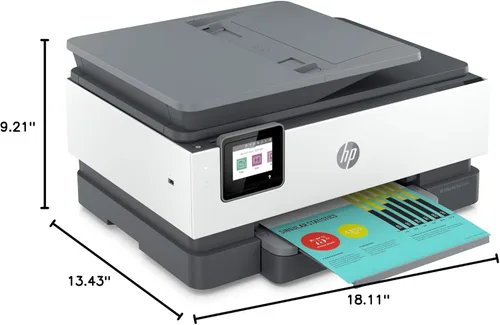 Vista 24 de HP OfficeJet Pro 8034e Impresora inalámbrica a color todo en uno con 1 tinta instantánea de año completo (renovada Premium), color blanco