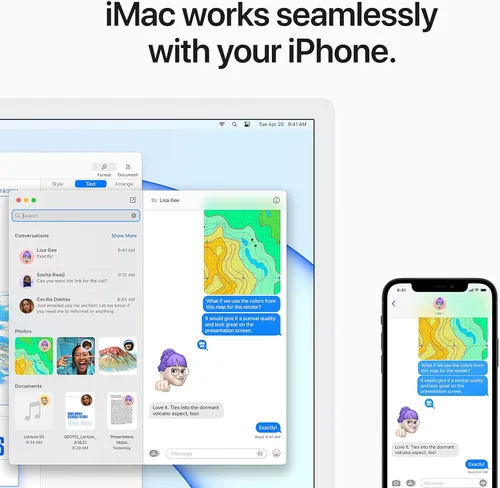 Vista 4 de Apple iMac 2021 con chip Apple M1 con CPU de 8 núcleos, 24 pulgadas, 8 GB de RAM, almacenamiento SSD de 256 GB, plata (renovado)