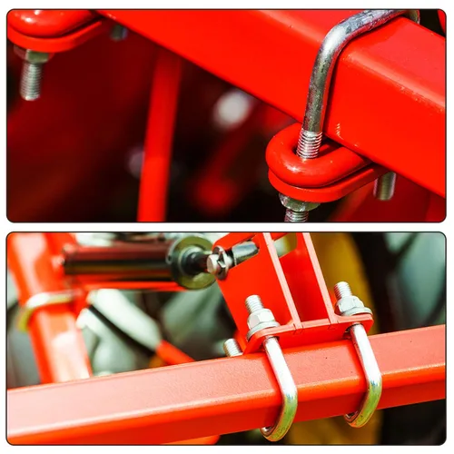 Vista 4 de uxcell Pernos cuadrados en U de 1 "(25 mm) de ancho interior de acero al carbono M8 con tuercas, placa de marco, arandelas redondas, juego de 2