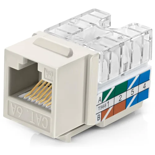 Vista 22 de Everest - Paquete de 10 conectores Keystone RJ45 Cat5e en ángulo de 90°, color negro, conectores RJ45 hembra de perfil delgado, conector Keystone