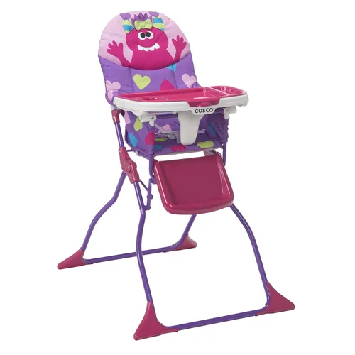 Vista 6 de Cosco Silla Alta Plegable para Niños para Bebés y Niños Pequeños (de 6 Meses a 50 Libras) Simple Fold Deluxe con Bandeja de 3 Posiciones, Silla Alta