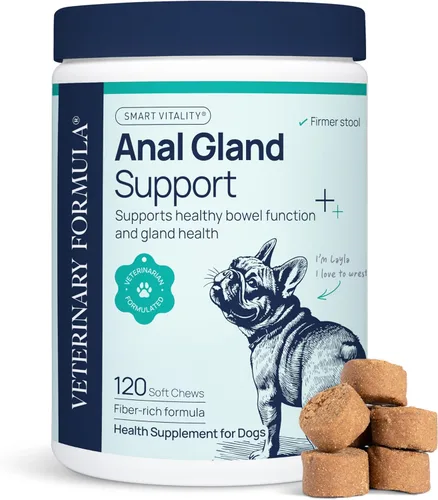 Vista 19 de Veterinary Formula - Apoyo para glándulas anales para perros – Gomitas sin efecto "scoot" con calabaza, jengibre, inulina de agave y probióticos