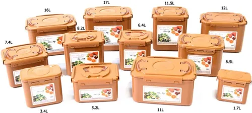 e-jen Premium Kimchi, Sauerkraut - Contenedor para fermentación de probióticos con tapa de vacío interior, color Earthenware Brown, 0.45 galones/