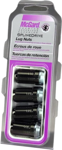 McGard 65315BK SplineDrive - Juego de 4 tuercas de asiento de cono negro (tamaño de rosca M14 x 1.5)