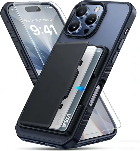 Vista 20 de Miracase - Funda magnética para iPhone 13 de 6.1 pulgadas (compatible con MagSafe) (con 2 protectores de pantalla), protección de grado militar