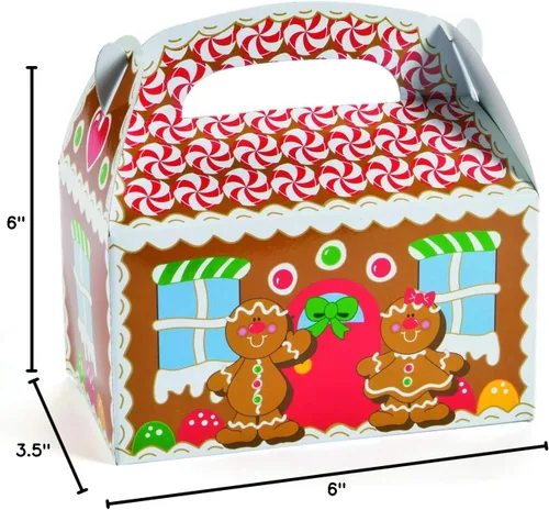 Vista 3 de Fun Express Cajas para golosinas con forma de casa de jengibre, Multicolor