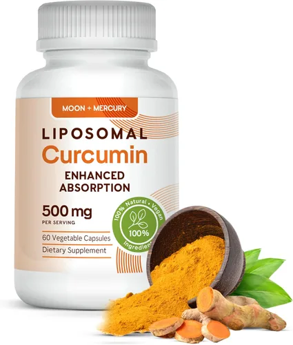 Curcumina de cúrcuma liposomal 500mg - 60 cápsulas de suplementos de curcumina de cúrcuma