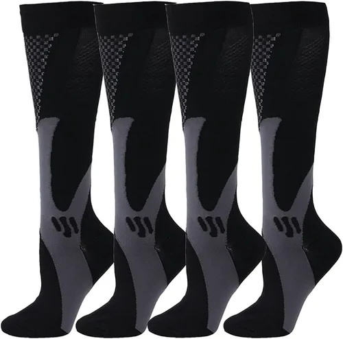 Compression Socks For Women & Men Circulation (2 Pairs) - Best Support For Running Nurses Recovery Cycling Flight Athletic