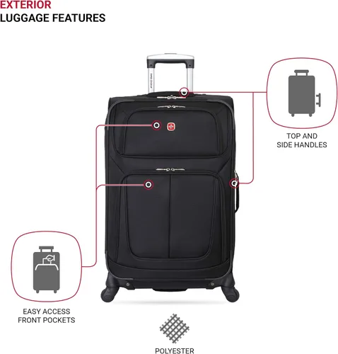 Vista 3 de SwissGear - Equipaje suave expandible Sion con ruedas Negro