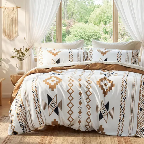 Vista 40 de Bedsure - Funda de edredón tamaño King – Juego de funda de edredón reversible terracota de 3 piezas con cierre de cremallera, juego de ropa de cama