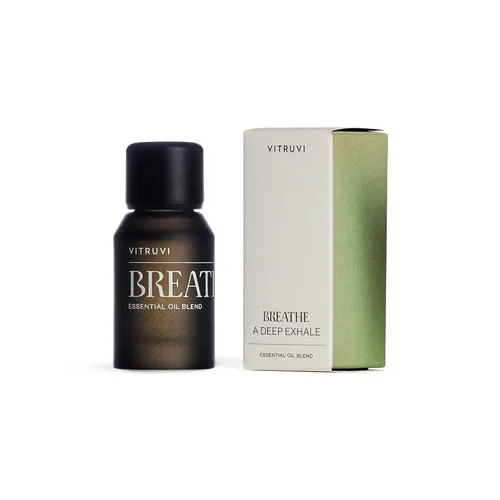 Vista 8 de Vitruvi Breathe Mezcla de aceites esenciales de menta y refrescante con aceite de menta, cajeput, eucalipto y árbol de té (0.5 onzas líquidas)