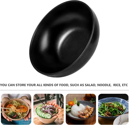 Vista 3 de BESTonZON Juego de 4 cuencos de ensalada Ramen para afeitar, recipientes de alimentos, tazones de sopa, cuencos para comida, tazón de fruta, tazón