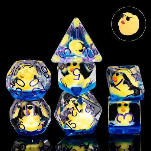 Vista 36 de Cusdie Dados DND de 7 Dados, Juego de Dados Poliédricos Rellenos con Animal, para Juego de Rol D&D Dados (Águila)