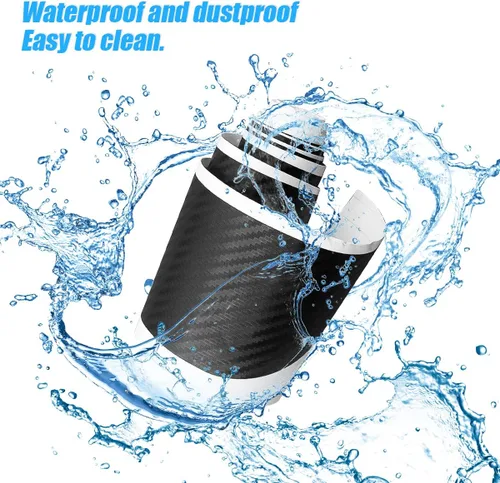 Vista 3 de Protector de parachoques trasero de automóvil, adhesivo antiarañazos de fibra de carbono para proteger el borde de la puerta del automóvil