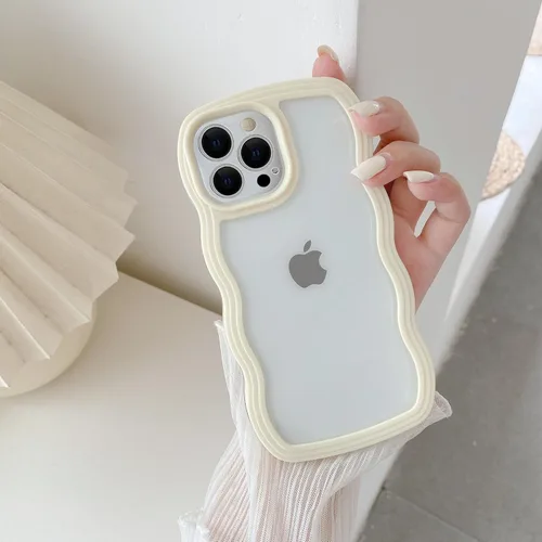 Vista 35 de QLTYPRI Funda compatible con iPhone 7/8/SE, bonita funda transparente con marco ondulado rizado para niñas y mujeres, funda protectora de TPU