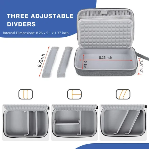 Vista 3 de Estuche organizador electrónico duro de viaje para MacBook Adaptador de corriente Cargadores Cables Power Bank Apple Magic Mouse Apple Pencil USB