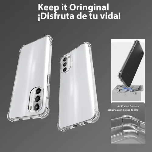 Vista 4 de USTIYA Funda para Motorola G52/Moto G82 5G Clear TPU Cuatro Esquinas Funda Protectora Transparente Suave Funda
